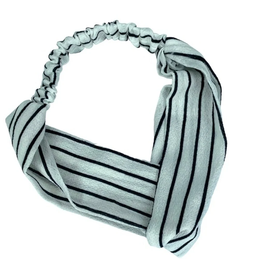 Cross‎ Knot Georgette Fabric Headband Elastic Hair Accessory Striped Print Boho
